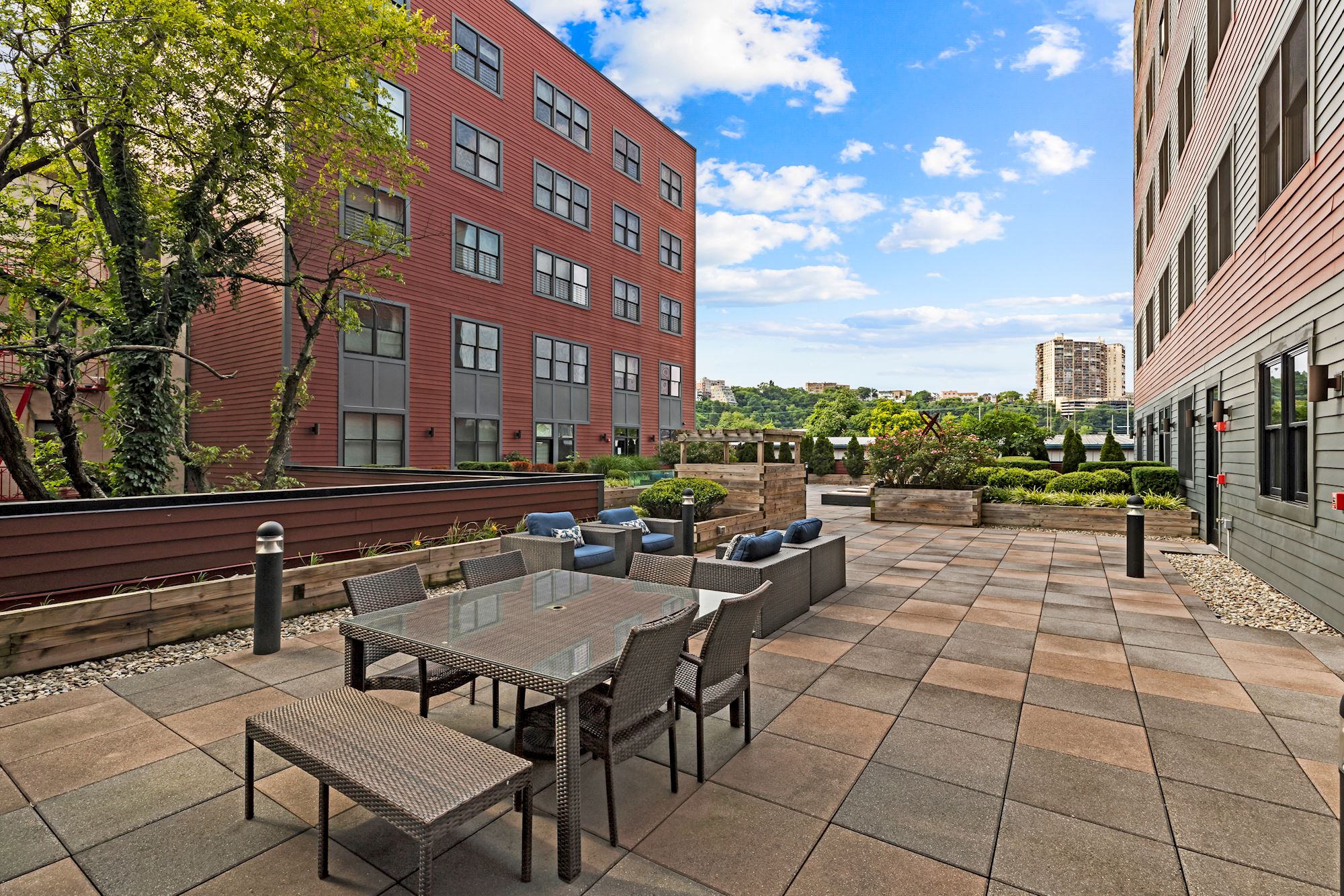 An outdoor seating space perfect for cool nights and warm days